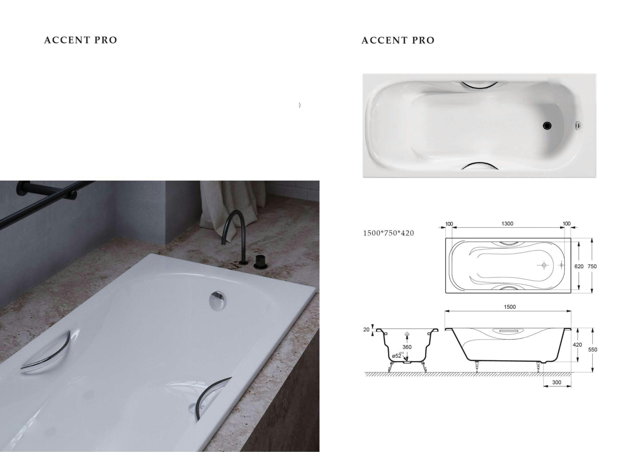 accent pro drop in cast iron enamel bathtub